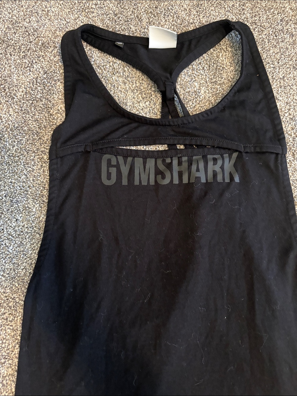Gymshark Black Racerback Tank with Cutout Detail